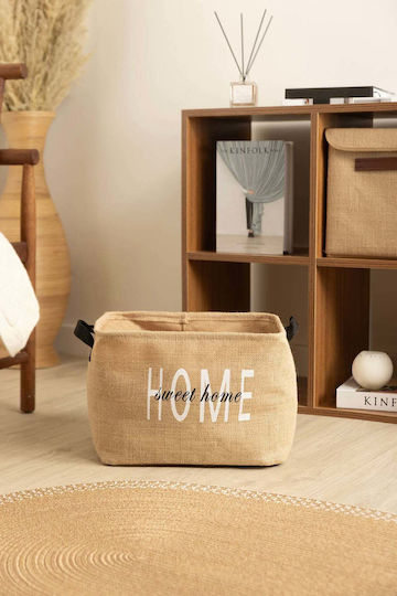 SteweHome Διακοσμητικό Καλάθι Ψάθινο Καφέ 37x27x25εκ.