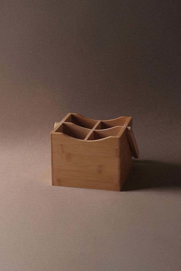 SteweHome Set of Beige Bamboo Decorative Baskets 4 Pieces