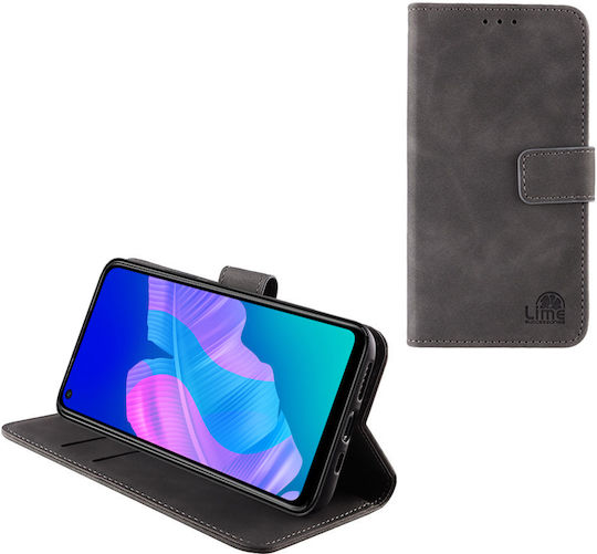 Lime Essential Husă Huawei P40 Lite E 6.39in Magnet Book Stand Clip Gri