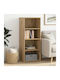 Floor Living Room Display Cabinet Made of Wood with Windowed Brown 50x41x124cm