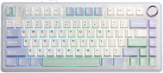 Aula F75 Gaming Mechanical Keyboard Tenkeyless with RGB Lighting (English US) Purple/Beige/Green