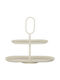 Atmosphera Metallic Tiered Appetizer Stand White W38xL17xH37cm