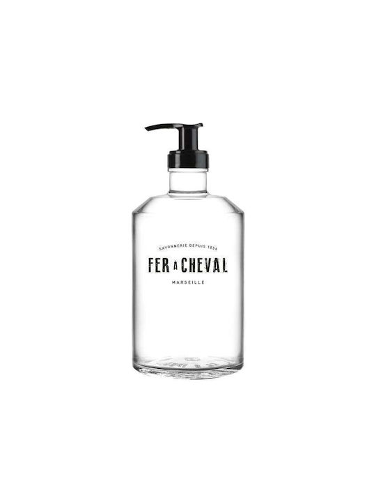 Fer a Cheval Glass Water Bottle With Black Screw Lid 500ml