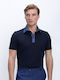 Polo Kurzarm Herrenbluse Marineblaue