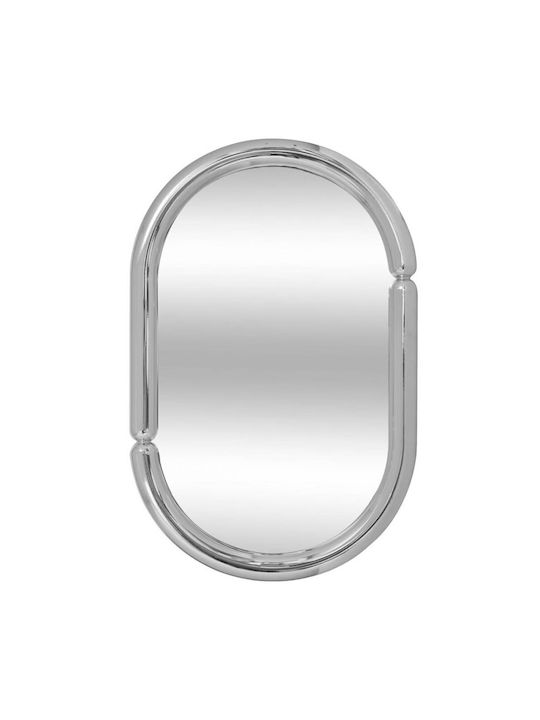 Atmosphera Micaela Oval Wall Mirror With Grey Plastic Frame 55x35cm