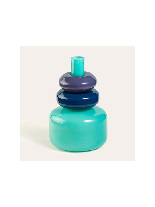 SteweHome Decorative Multicolour Glass Vase
