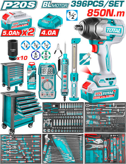 Total Tool Trolley and 396 Tools