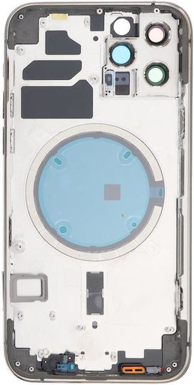 Apple Iphone 12 Pro Back Battery Door Cover Middle Frame Housing Small Parts White Oem Logo