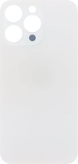 Apple Iphone 15 Pro Max Battery Cover + Adhesive Large Hole White Titanium Hq Oem Logo