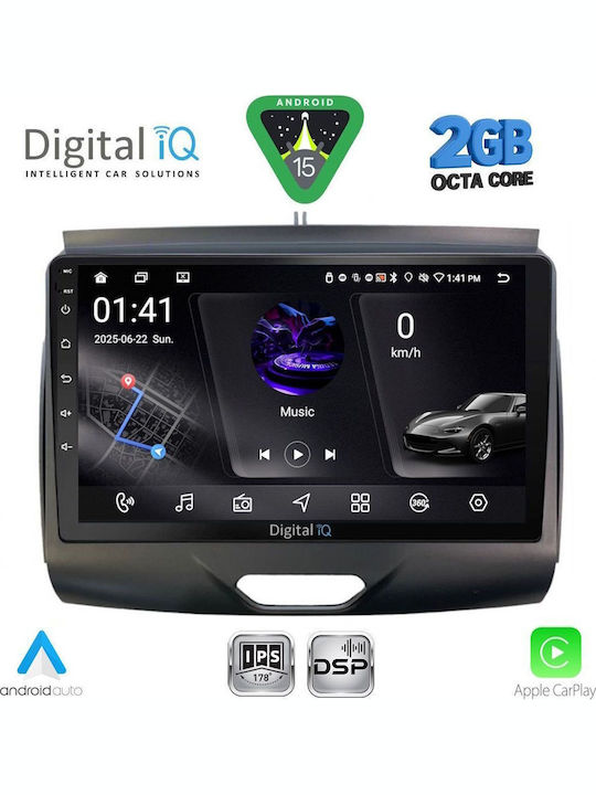 Digital IQ Car Audio System for Ford Ranger 2015-2018 (Bluetooth/USB/WiFi/GPS/Apple CarPlay/Android Auto) with 9" Touch Screen