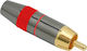 Priză RCA Aurită Cablu Audio-Video Până La 8 Mm Conector RCA Metalic Roșu