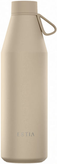 Estia Flow Save the Aegean Recyclable Thermos Bottle Stainless Steel BPA Free 800ml Dune
