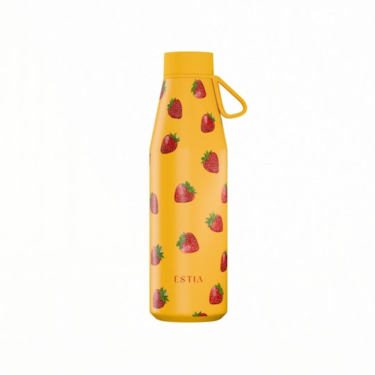 Estia Flow Save the Ägäis Recycelbare Thermosflasche Rostfreier Stahl BPA-frei 500ml Berry Bright