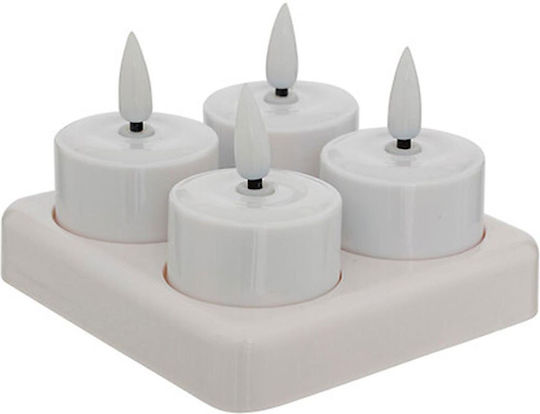 Atmosphera Dekoratives Tischlicht LED Teelicht 4Stück 9,9x7x10,2cm