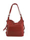 Leder Damen Schultertasche Rote