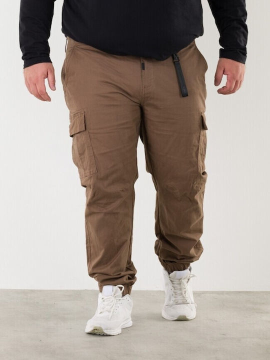 Double Ανδρικό Παντελόνι Cargo Regular Fit Ταμπά