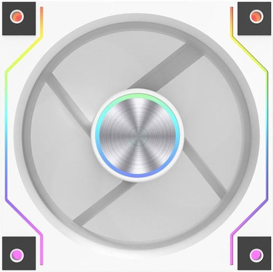Darkflash DM20 Line Case Fan 120mm (1600rpm / 56cfm) with ARGB Lighting and 3-Pin Connection White
