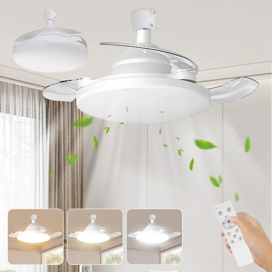 Rixme Ceiling Fan 20cm with Light White