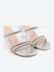 Damen Sandalen mit Strass Silber