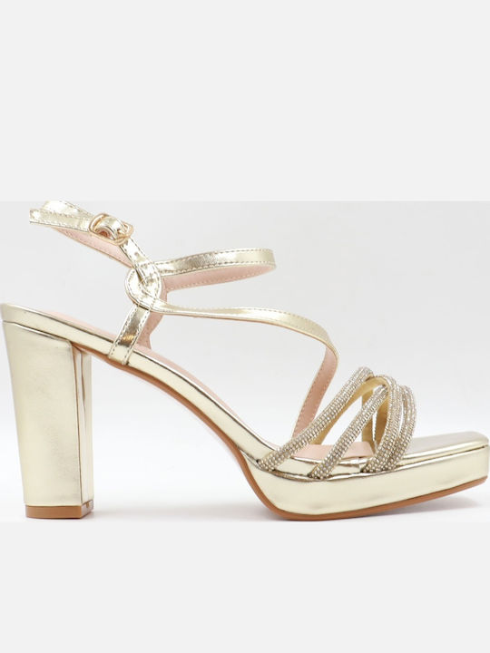 Tulipano Tulipano Damen Sandalen mit Strass Gold