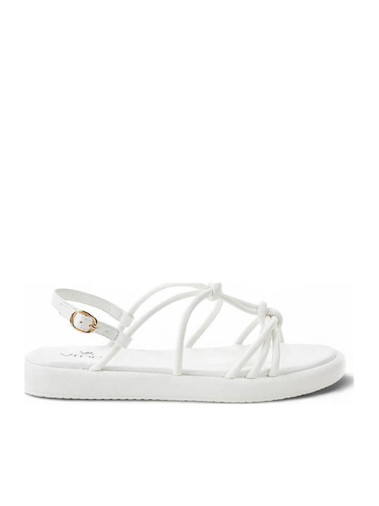 Verde Women's Flat Sandals White