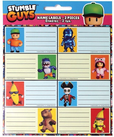 Gim 8 Sheets Stumble Guys Notebook Labels 8 Pieces