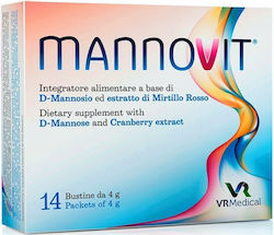 VR Medical MannoVit 4gr 14 φακελίσκοι Κράνμπερι VR Medical MannoVit 4gr 14 φακελίσκοι Κράνμπερι