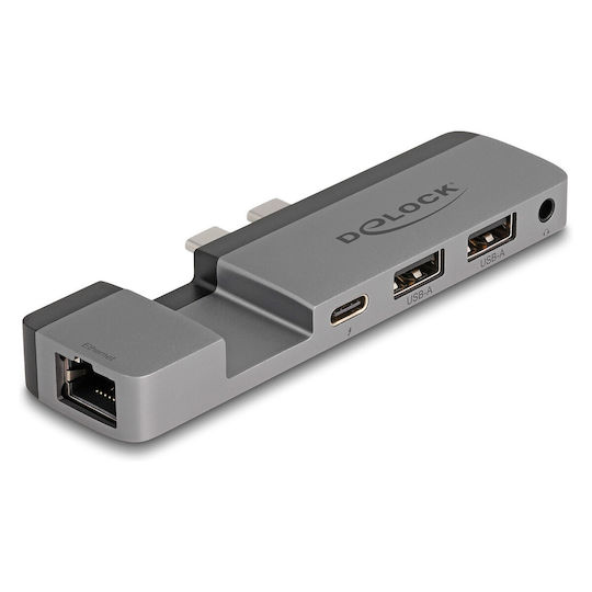 DeLock Docking Station with Dual USB-C 4K PD Ethernet for MacBook Pro / MacBook Air Grey (87757)