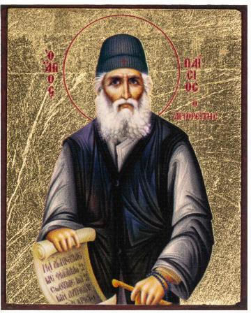 St Paisios The Athonite Saint Icon Canvas Gold Background 6 X 5 Cm