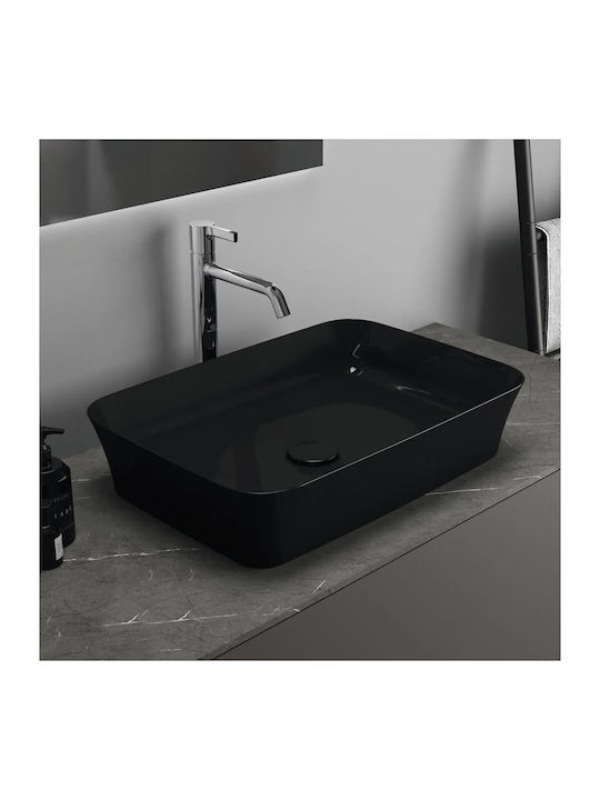 Ideal Standard Ipalyss Einbau Badezimmerwaschbecken aus Porzellan 55x38x12,5cm Schwarzes