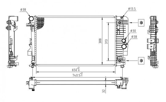 Hart Radiator de apă pentru Mercedes-Benz Vito