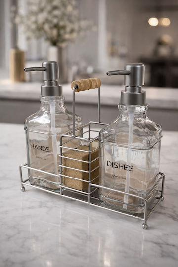 SteweHome Spender Küche Glas Schwarz 500ml