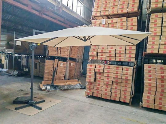 Висяща квадратна алуминиева бежова 2x2m