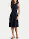 Ponte Sommer Midi T-Shirt Damenkleid Blau