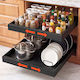 Vevor Sliding Cabinet Organizer 2 Pieces Expanding Width 310-480 Mm Depth 520 Mm Black Bsll21ychs2gecllo001v0
