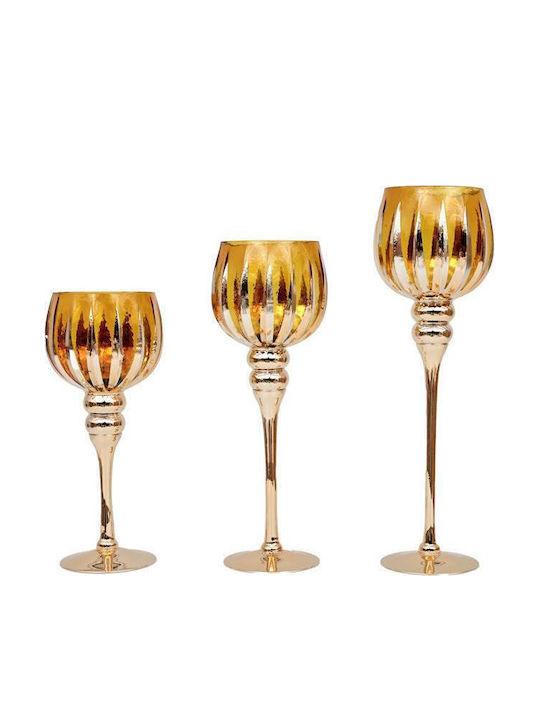 Fylliana Fl6880 Set Kerzenhalter Glas in Gold F...