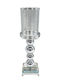 Kerzenhalter Glas in Silber Farbe 11x11x40cm