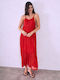 Celestino Damen Maxi Kleid Mit Falten Rote