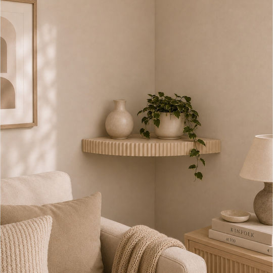 Corner Brown Wall Shelf 25x25x3.5cm