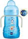 Mam Trainer+ Night Baby Sippy Cup Plastic with Handles Light Blue for 4m+ 220ml