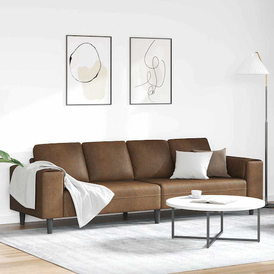Corner Couch Artificial Leather Brown 250x77x76cm