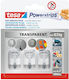 Tesa Plastic Transparent Hangers with Sticker 3 Pieces