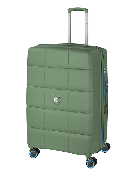 Dielle Large Hard Green Suitcase Height 77cm