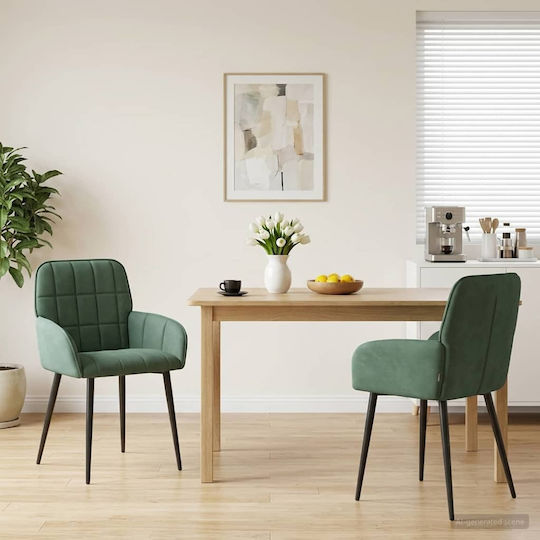 Velvet Light Blue Dining Armchairs 2 Pieces 57x50x85cm