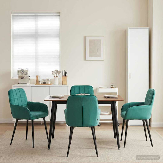 Samt Ess- und Küchenstühle Türkis 4 Stück 57x50x85cm