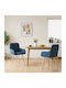 Dining Armchairs With Blue Fabric Upholstery 2 Pieces 56.5x50x87.5cm
