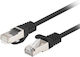 Lanberg F/UTP Кат.6 (Gigabit) Мрежов Кабел Ethernet 0.25m Черен 10 Бройки