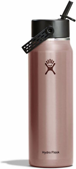 Hydro Flask Lightweight Wide Flex Μπουκάλι Θερμός Ανοξείδωτο / Αλουμίνιο 946ml Ροζ με Καλαμάκι