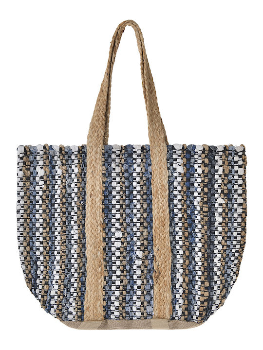 Ble Resort Collection Wicker Blue Beach Bag