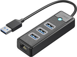 Orico USB Hub 4 Ports (USB-A) + LAN PW3UR25-U3